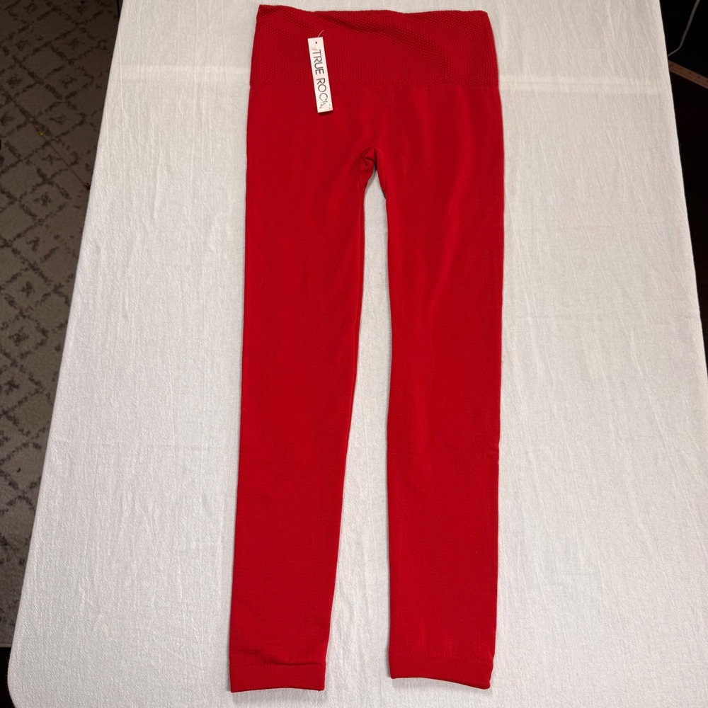 True Rock Women OS Red Fleece Lined
Seamless Leggings Free Warm
Winter Cozy